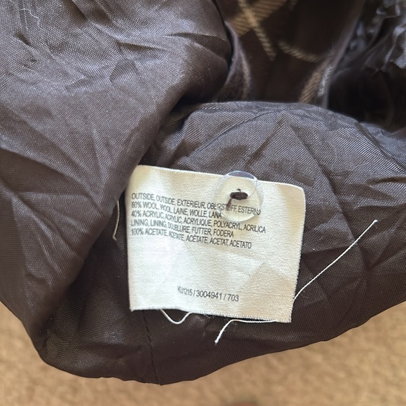 Brown Plaid Wool blend Mini Skirt - Picture 4 of 4